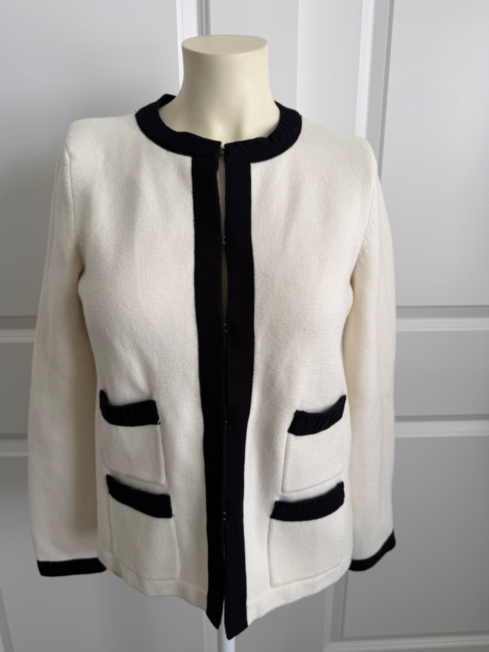 TALBOTS GROSGRAIN-TRIM JACKET Size P